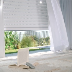 Manual crank roller shutter window